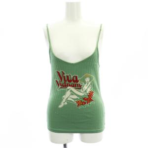 VIVA VIETNAMプリントキャミソール ニット Vネック F 緑 グリーン 01182CR08