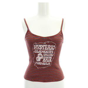 HYS HAIR FORMULA キャミソール ボーダー Vネック F 赤 レッド オレンジ