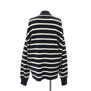 L'Appartement 22AW Mockneck Border Knit ニット セーター 長袖 チュニック丈 モックネック ボーダー ウール 紺