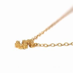 AHKAH イマジンイニシャルネックレス S K18 ダイヤモンド イエローゴールド