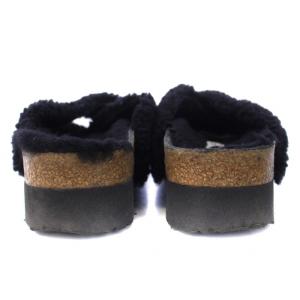 BIRKENSTOCK パピリオ ボアサンダル ミュール フラット 39 25cm 黒 ブラック