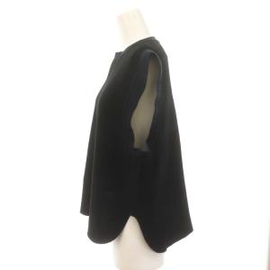 BLAMINK サーマル ノースリーブトップス カットソー スウェット ワッフル ラウンドヘム 36 黒 ブラック /ES