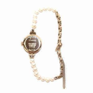 agete CLASSIC 腕時計 クォーツ K10 ダイヤモンド 0.014ct 淡水パール シェル文字盤