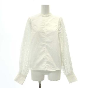 22SS Lacesleeve Cotton Blouse ブラウス 長袖 刺繍 シアー シースルー F