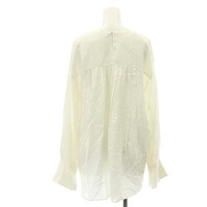 ebure 長袖ブラウス スキッパー シルク混 38 M 白 ホワイト
