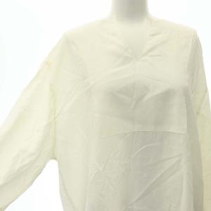 ebure 長袖ブラウス スキッパー シルク混 38 M 白 ホワイト