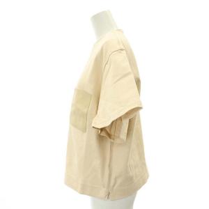 Drawer コットン天竺レザーポケットカットソー 半袖 1 ピンクベージュ