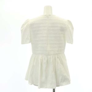 BORDERS at BALCONY POP UP限定 RESORT FLAIR TOP トップス カットソー ペプラム 半袖 36 白 ホワイト