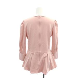 BORDERS at BALCONY SWEAT PEPLUM TOP トップス カットソー 長袖 チュニック丈 ペプラム 38 ピンク