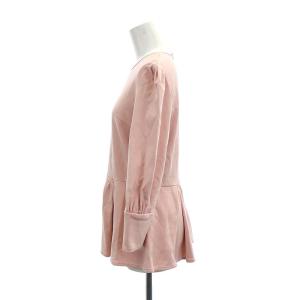 BORDERS at BALCONY SWEAT PEPLUM TOP トップス カットソー 長袖 チュニック丈 ペプラム 38 ピンク