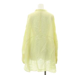 Framework 24SSシアーリネンポンチョブラウス 長袖 前開き ドルマンスリーブ 黄色 イエロー /NR OS