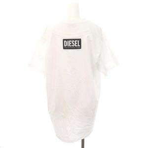 DIESEL プリント 再構築デザイン Tシャツ カットソー スカル ラインストーン 半袖 12 白 ホワイト