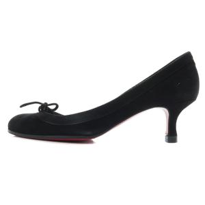 Christian Louboutin ローヒール バレエ パンプス ピンヒール スエード 35.5 22.5cm 黒 ブラック