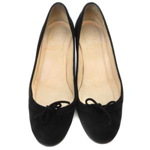 Christian Louboutin ローヒール バレエ パンプス ピンヒール スエード 35.5 22.5cm 黒 ブラック