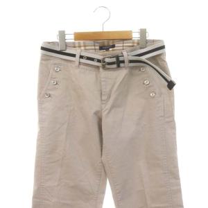 BURBERRY LONDON セミフレアパンツ ジッパーフライ コットン 42 ライトグレー