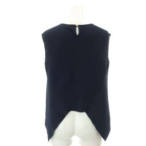 EPOCA ノースリーブ リブニット セーター プルオーバー 40 L 紺 ネイビー