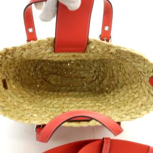 COACH コーチ スモール ストロー 2WAY カゴバッグ ショルダーバッグ トートバッグ ベージュ ピンク CJ519