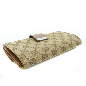 GUCCI GGキャンバス 長財布 ロゴ 茶色 ブラウン 74210