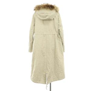 franche lippée キルティングライナー付き ジップアップコート アウター フード付き コットン M ベージュ 茶 ブラウン