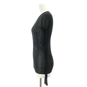 ELENDEEK 22SS SHEER RIB KT トップス カットソー 長袖 シースルー F 黒 ブラック