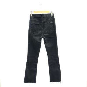MOTHER THE INSIDER CROP STEP FRAY デニムパンツ ジーンズ スリム カットオフ 24 黒 ブラック