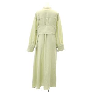 ebure ウールサキソニークロップドキャミレイヤードワンピース ロング 長袖 36 ライトグリーン