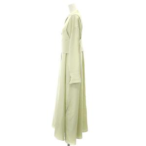 ebure ウールサキソニークロップドキャミレイヤードワンピース ロング 長袖 36 ライトグリーン
