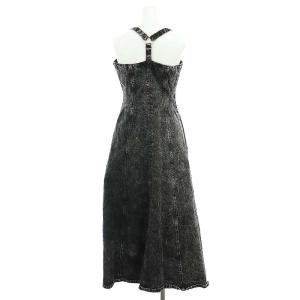 MOUSSY 23AW ACID WASH DENIM ドレス ワンピース ロング デニム 1 黒 ブラック /DF