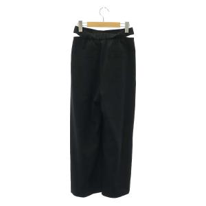 Diagram GRACE CONTINENTAL 23SS カットアウトワイドパンツ サイドライン タック バイカラー 36 S 黒 ブラック アイボリー 0323211060
