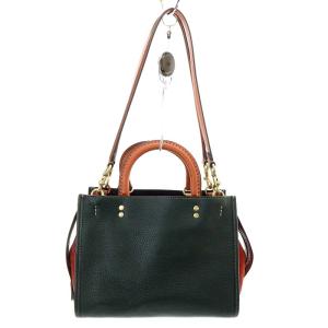 COACH ローグ 25 カラーブロック トートバッグ ショルダーバッグ 2way レザー スエード カーキ