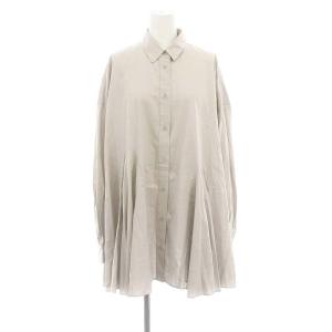 ENFOLD 22SS シリコンポプリン ランダムフレアSHIRT 38 グレージュ