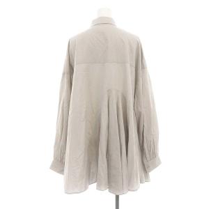 ENFOLD 22SS シリコンポプリン ランダムフレアSHIRT 38 グレージュ