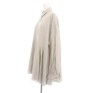 ENFOLD 22SS シリコンポプリン ランダムフレアSHIRT 38 グレージュ