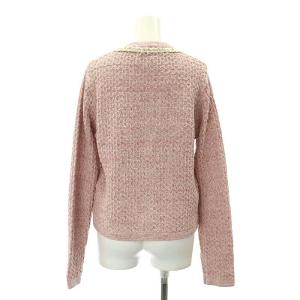 Chesty 23SS パイピングニットジャケット ツイード ノーカラー ラメ F ピンク 23B101