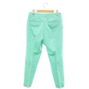 Drawer ギャバ スリムパンツ ボトムス スリット ジップフライ ウール シルク混 36 S ミントグリーン /YQ