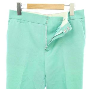 Drawer ギャバ スリムパンツ ボトムス スリット ジップフライ ウール シルク混 36 S ミントグリーン /YQ