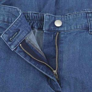 M'S GRACY 23年製 パールフリル裾 デニム クロップドパンツ ジーンズ 36 S 紺 ネイビー