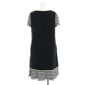 M'S GRACY 23年製 ボーダー 半袖 ワンピース 膝丈 36 黒 白 ブラック ホワイト