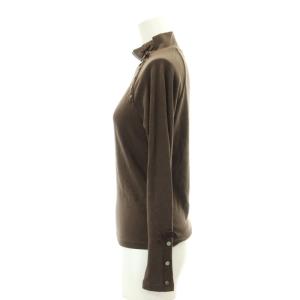 M'S GRACY リボンハイネックリブニット カットソー 長袖 38 茶色 ブラウン