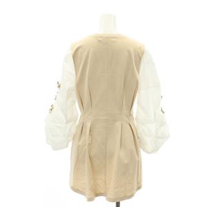 M'S GRACY 23年製 ボリュームスリーブ チュニック リボン 長袖 コットン 38 エクリュ 白 ホワイト