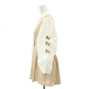 M'S GRACY 23年製 ボリュームスリーブ チュニック リボン 長袖 コットン 38 エクリュ 白 ホワイト