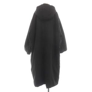 23区 vingt-trois 中綿コート フード ロング アウター ジップアップ 大きいサイズ 50 黒 ブラック