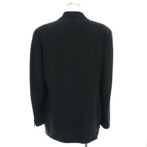 EMPORIO ARMANI スーツ セットアップ 上下 テーラードジャケット 2B 総裏地 パンツ スラックス タック 52 黒 ブラック