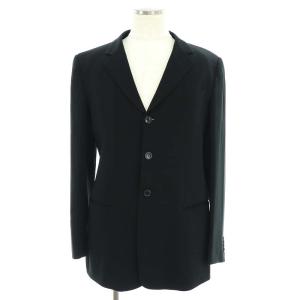EMPORIO ARMANI スーツ セットアップ 上下 テーラードジャケット 総裏地 3B パンツ スラックス 52 黒 ブラック