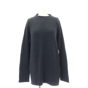 GALERIE VIE ウールカシミヤリブ クルーネックプルオーバー スカート セットアップ ニット セーター 長袖 ロング丈 タイト 32 S 紺