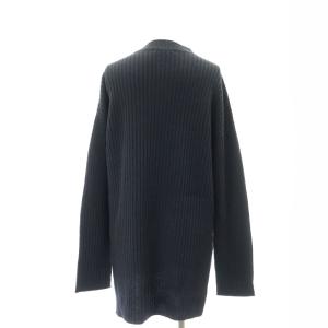 GALERIE VIE ウールカシミヤリブ クルーネックプルオーバー スカート セットアップ ニット セーター 長袖 ロング丈 タイト 32 S 紺
