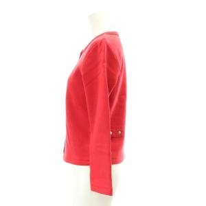 agnes b. カーディガン 長袖 クルーネック 裏起毛 1 S 赤 レッド