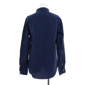 POLO RALPH LAUREN コットン ロゴ刺繍シャツ ブラウス 長袖 6 M 紺 ネイビー