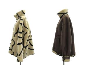 Ameri VINTAGE 22AW 2WAY REVERSIBLE BOA JACKET F ベージュ