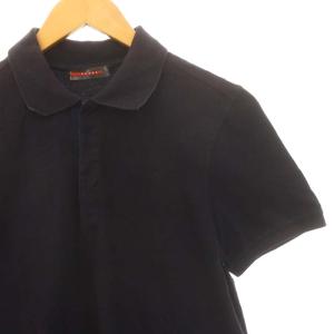 PRADA 鹿の子ポロシャツ 半袖 S 紺 ネイビー